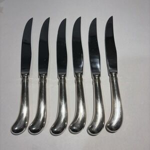 Raimond Stainless Set of 6 Pistol Grip Steak Knives Japan Vtg
